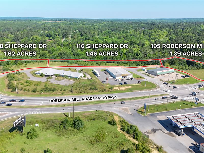 Three Adjacent Commercial Lots : Milledgeville : Baldwin County : Georgia