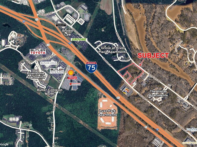 Three Commercial Parcels 7.46 Acres : Macon : Bibb County : Georgia