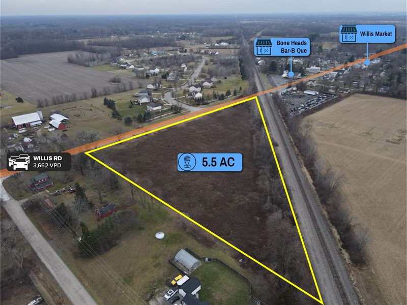 5.5 Acre Parcel, Near Ann Arbor : Willis : Washtenaw County : Michigan